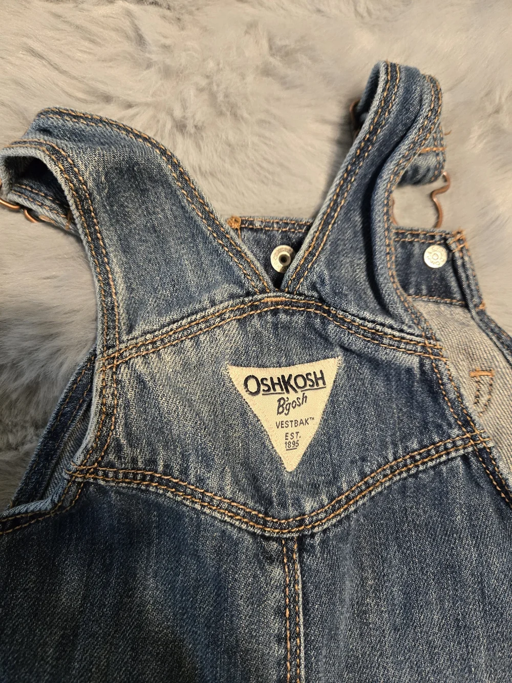 OshKosh B'gosh Girl Denim Heart Pocket Overalls 9-12M
